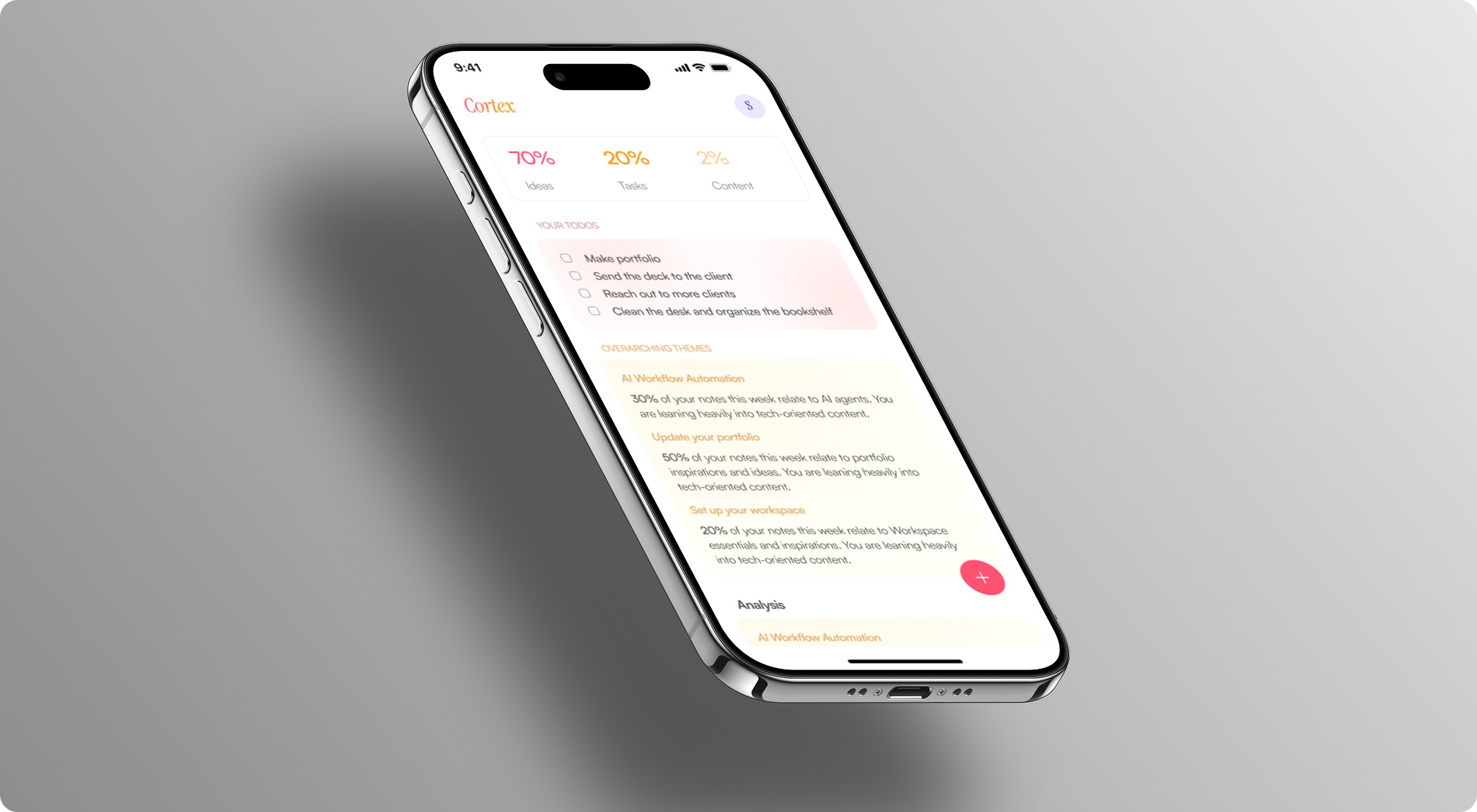 Cortex app mockup